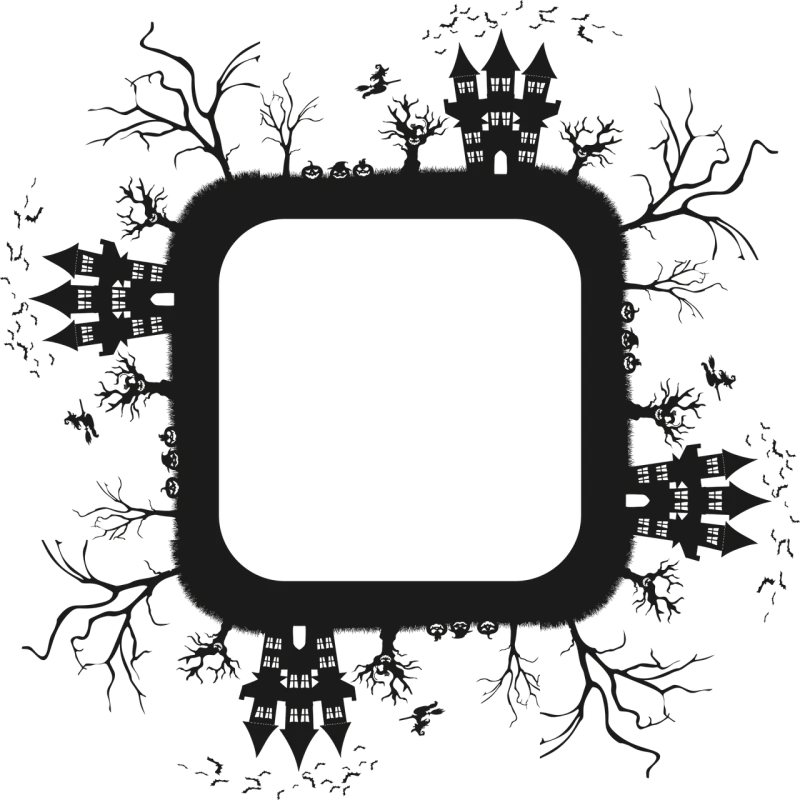 Halloween Frame Border Stickdatei – Kinder