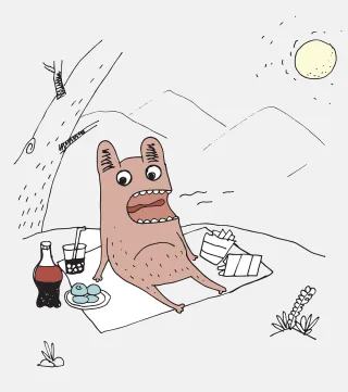 Picnic Creature Hungry Stickdatei