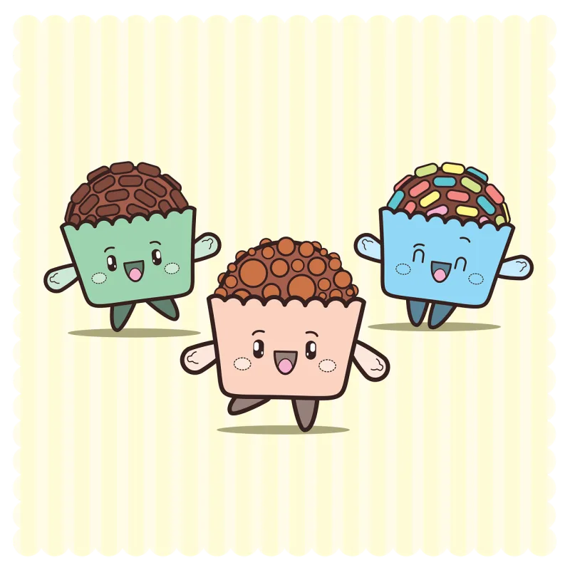 Cupcakes Faces Animated Stickdatei – Kinder