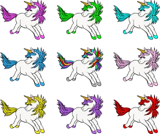 Unicorn Horses Icon Stickdatei