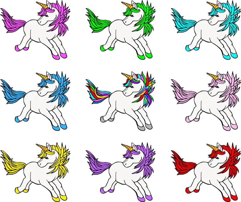 Unicorn Horses Icon Stickdatei – Kinder