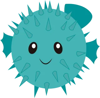 Pufferfish Animal Cartoon Stickdatei