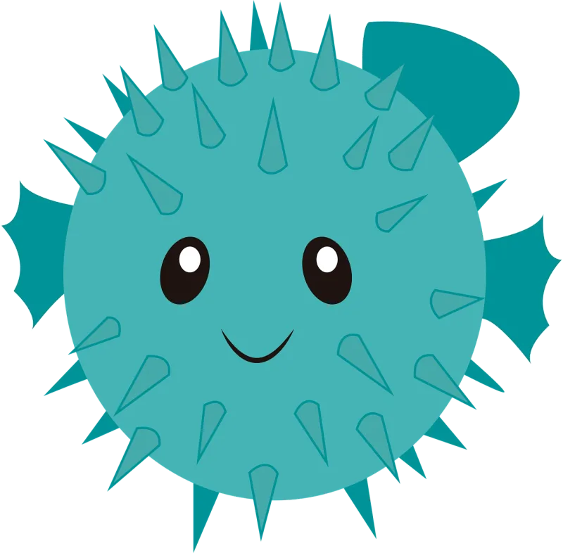 Pufferfish Animal Cartoon Stickdatei – Tiere