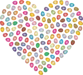 Eggs Easter Heart Stickdatei