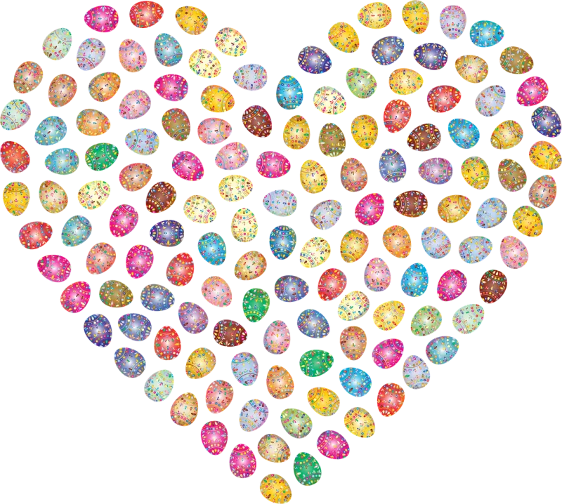 Eggs Easter Heart Stickdatei – Herzen & Liebe