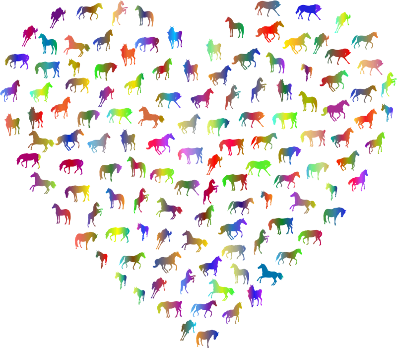 Horse Animal Nature Stickdatei – Herzen & Liebe
