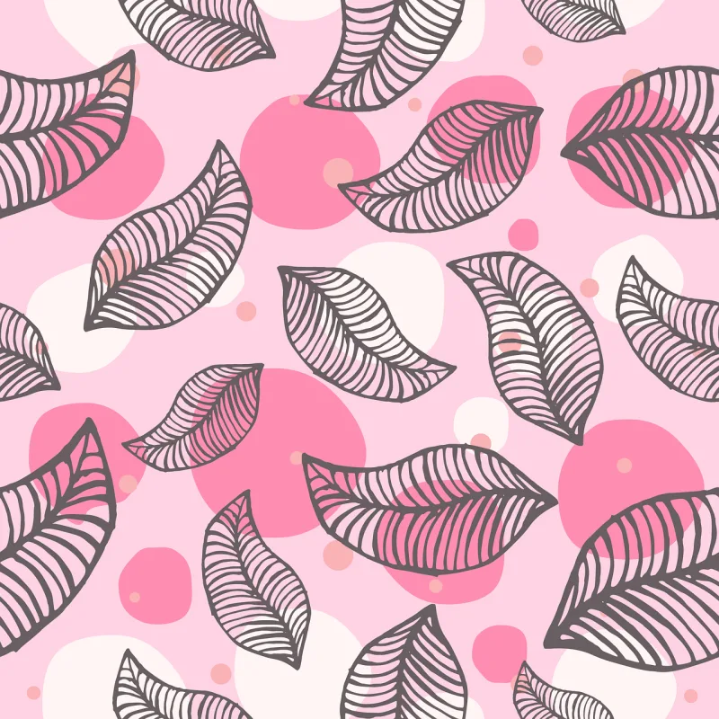 Leaves Pink Pattern Stickdatei – Natur