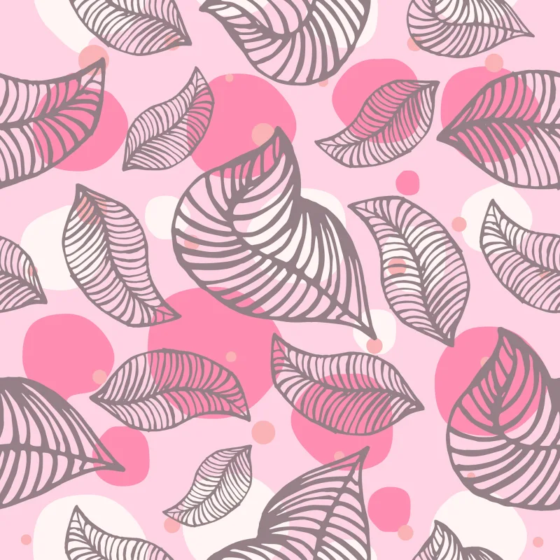 Leaves Pink Pattern Stickdatei – Natur