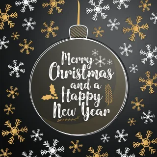 Merry christmas Happy new year Card Stickdatei