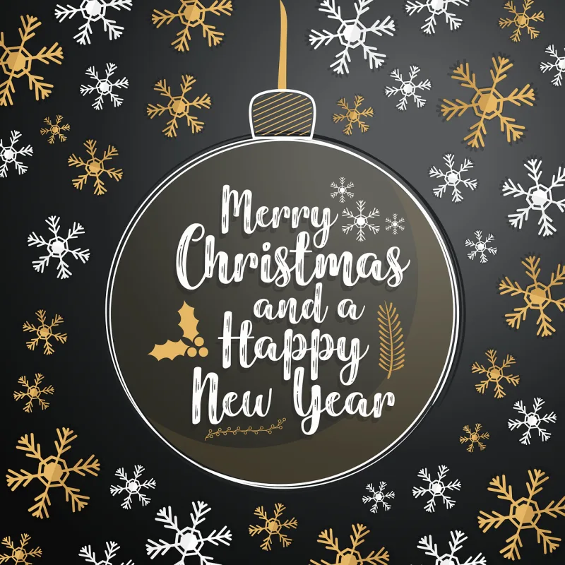 Merry christmas Happy new year Card Stickdatei – Weihnachten