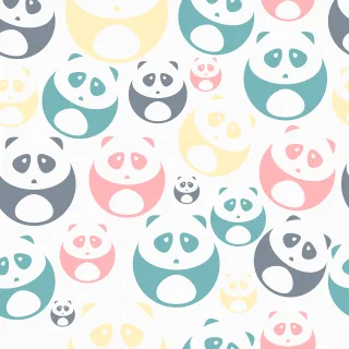 Pandas Pattern Design Stickdatei – Tiere