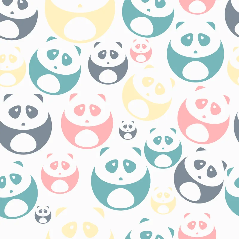 Pandas Pattern Design Stickdatei – Tiere