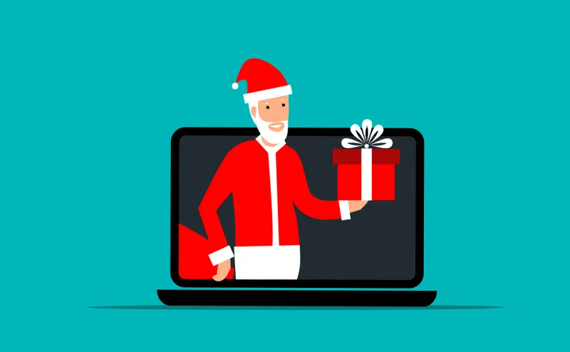 Christmas Santa Laptop Stickdatei – Weihnachten