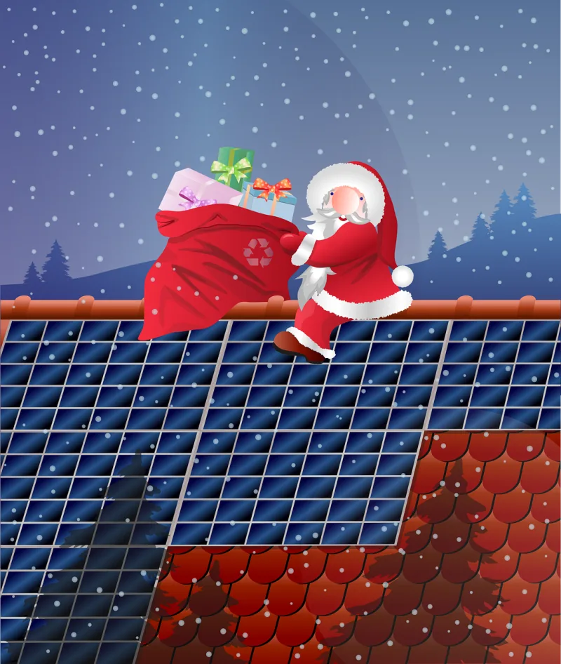 Santa claus Presents Roof Stickdatei – Weihnachten