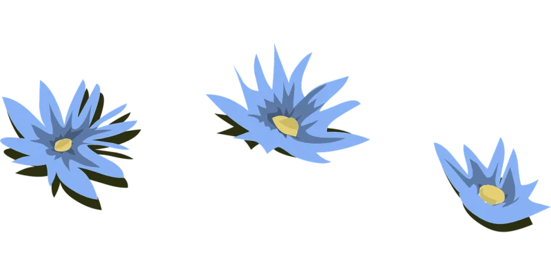 Water lilies Blue Flowers Stickdatei – Blumen