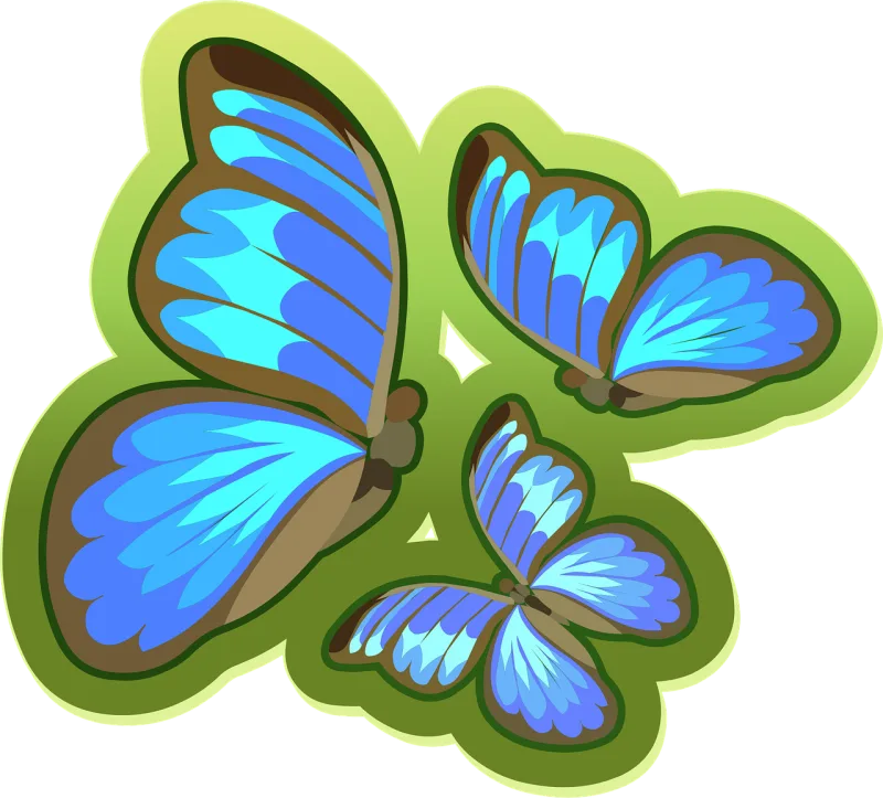 Butterflies Blue Butterfly Stickdatei – Tiere