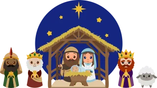 Nativity Manger Cartoon Stickdatei