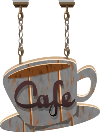 Cafe Cup Sign Stickdatei