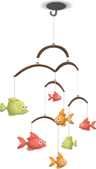 Baby mobile Toy Fish Stickdatei