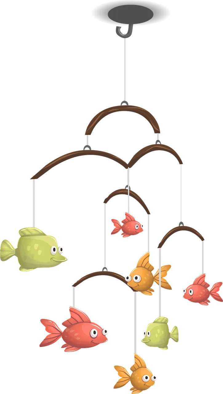 Baby mobile Toy Fish Stickdatei – Tiere