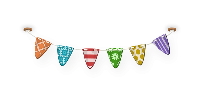 Bunting Flags Nature Stickdatei – Herzen & Liebe