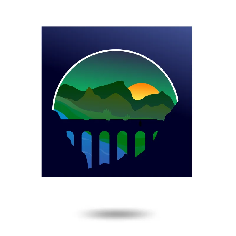 Bridge Landscape Vector illustration Stickdatei – Fahrzeuge