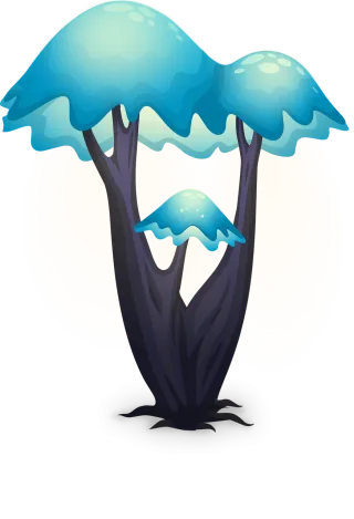 Decorative Blue Trees Stickdatei