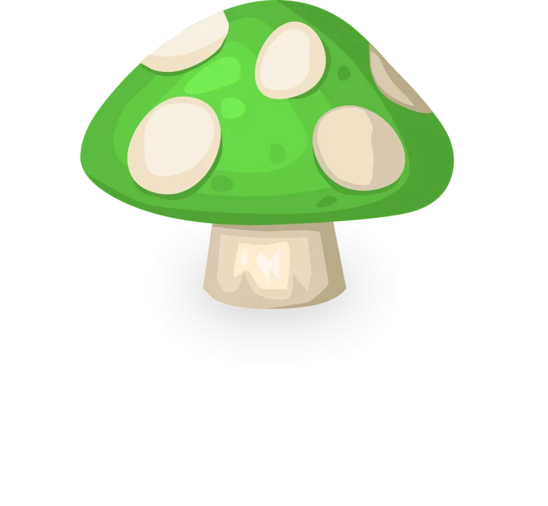 Mushroom Cartoon Green Stickdatei – Natur
