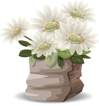 Flowers Daisies Bouquet Stickdatei