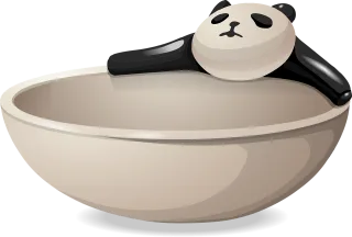 Bowl Dish Panda Stickdatei