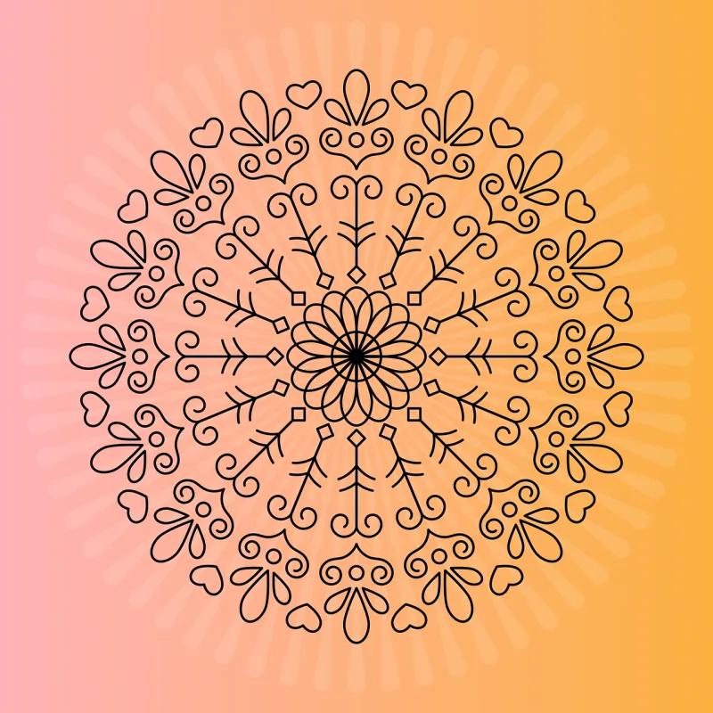 Mandala Symmetrical Pattern Stickdatei – Blumen