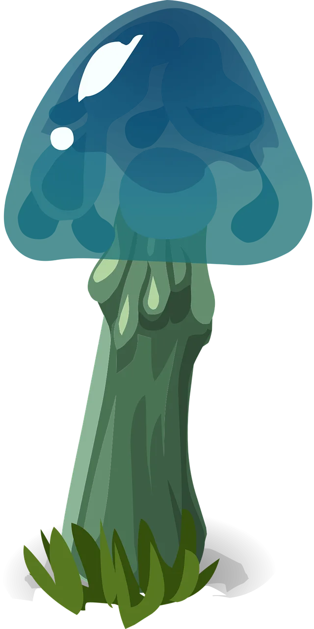 Mushroom Blue hat Nature Stickdatei – Natur