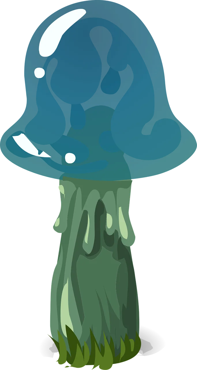 Mushroom Blue hat Nature Stickdatei – Natur