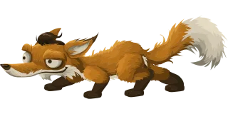 Fox Animal Cartoon Stickdatei