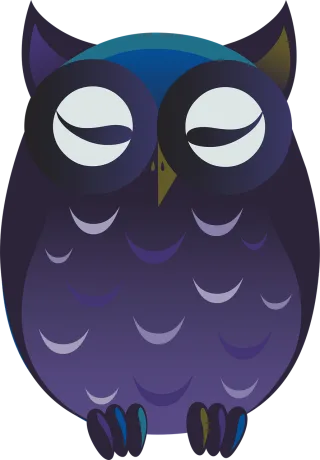 Owl Purple Cartoon Stickdatei