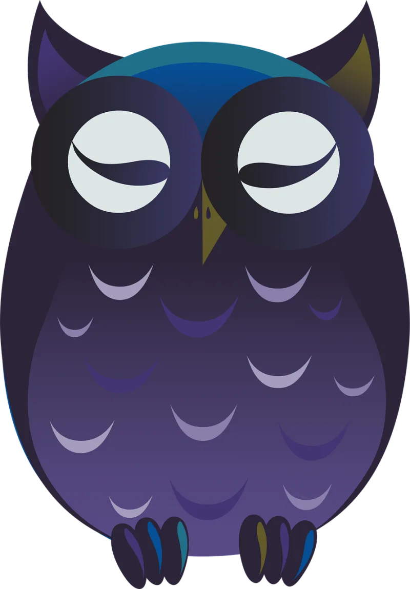 Owl Purple Cartoon Stickdatei – Tiere
