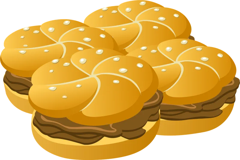 Burger Buns Eating Stickdatei – Essen & Trinken