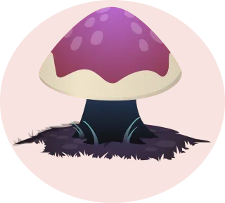 Mushroom Pink Nature Stickdatei