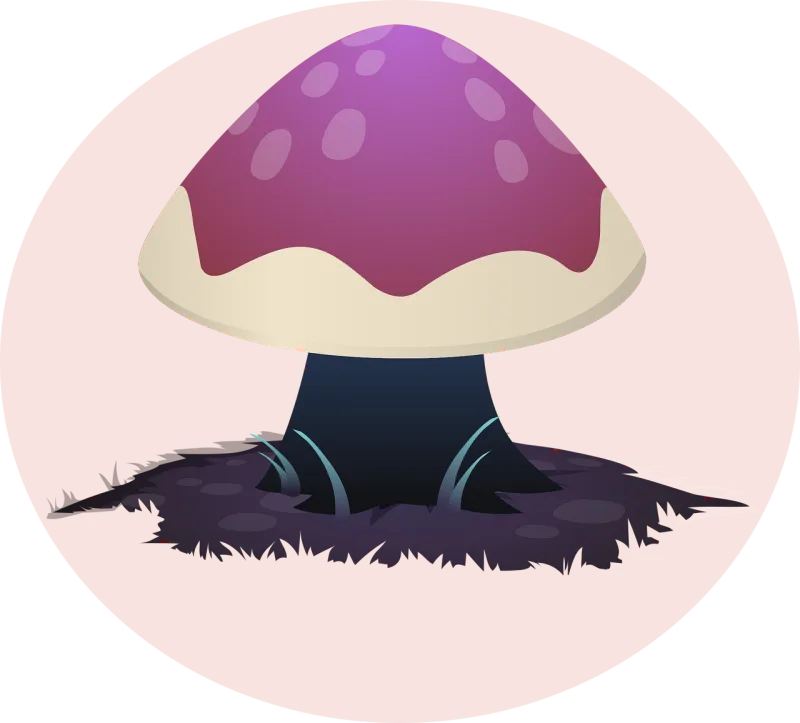 Mushroom Pink Nature Stickdatei – Natur