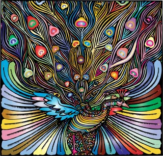 Peacock Bird Animal Stickdatei