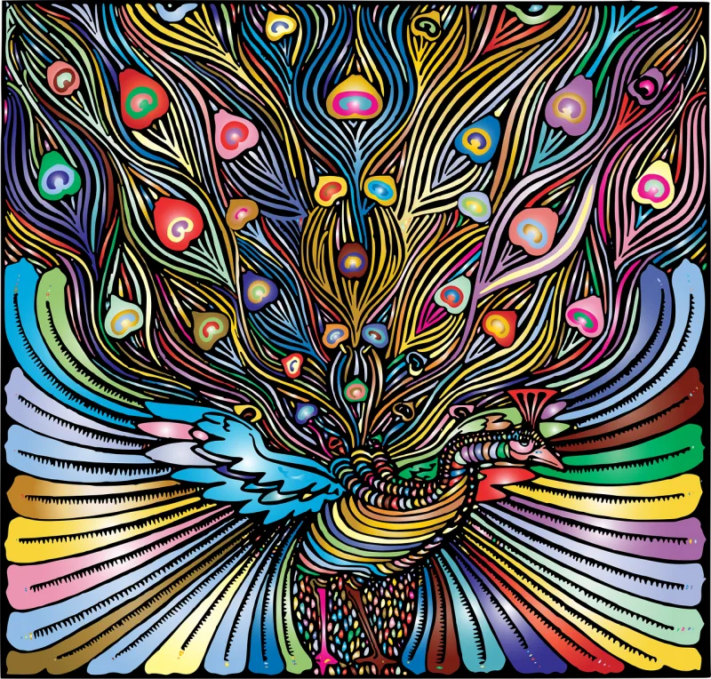 Peacock Bird Animal Stickdatei – Kinder