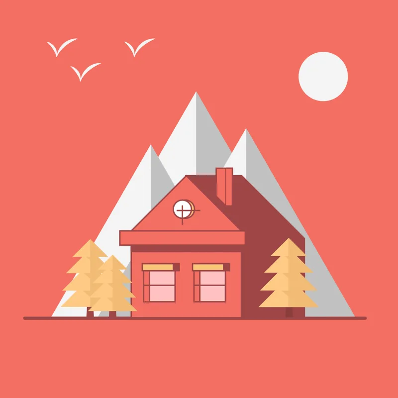 House Mountains Trees Stickdatei – Natur