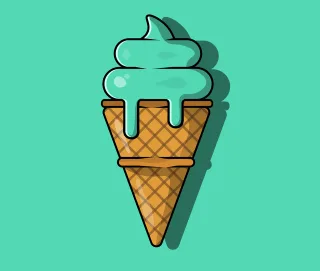 Ice cream Icon Melting Stickdatei