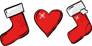 Socks Heart Santa Stickdatei