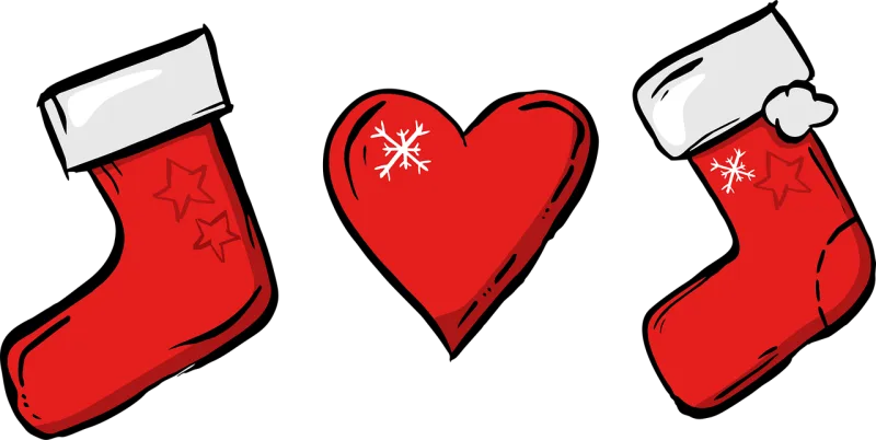Socks Heart Santa Stickdatei – Weihnachten