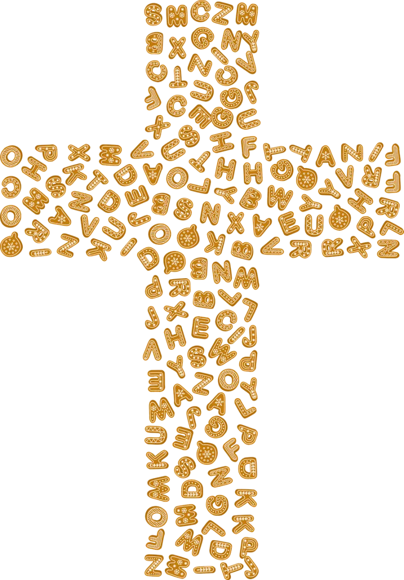 Cross Gingerbread Alphabet Stickdatei – Weihnachten