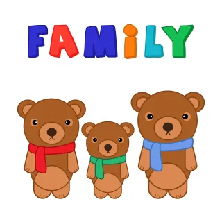 Family Bear Teddy Stickdatei – Kinder