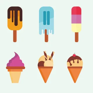 Ice cream cones Popsicles Dessert Stickdatei