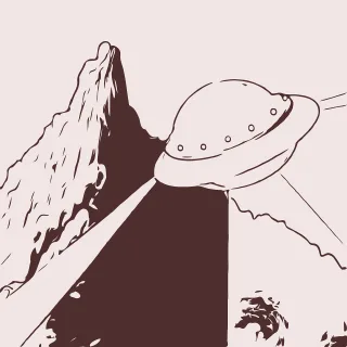 Ufo Flying Mountains Stickdatei
