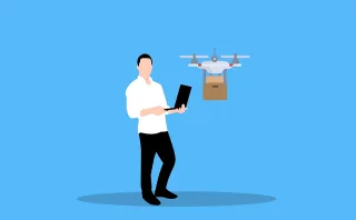 Drone Delivery Man Stickdatei